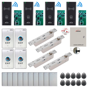 Door Access Control Systems for Office with Wireless Card Reader, electric bolt lock, Software - FPC-9003