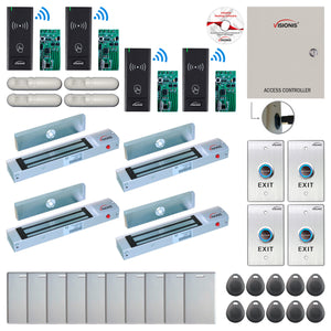Door Access Control Systems for Office with Wireless Card Reader, Magnetic Door Locks, Software - FPC-9004