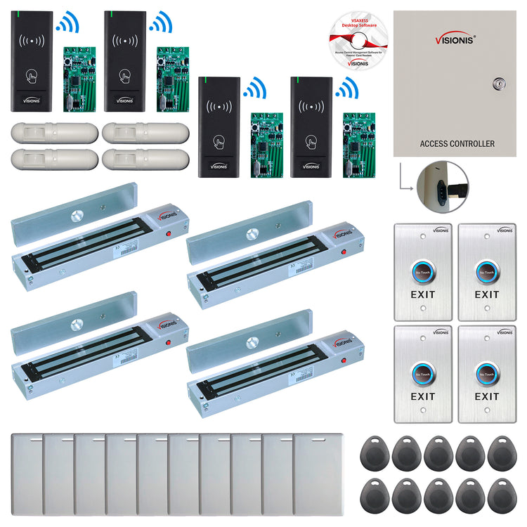 Door Access Control Systems for Office with Wireless Card Reader, Magnetic Door Locks, Software - FPC-9005