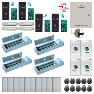 Door Access Control Systems for Office with Wireless Card Reader, Magnetic Door Locks, Software - FPC-9006