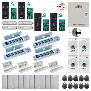 Door Access Control Systems for Office with Wireless Card Reader, Magnetic Door Locks, Software - FPC-9007