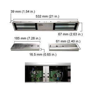 Double 1200 lbs Electromagnetic Lock with LED sensor VIS-1200D-LED