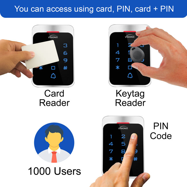 stand alone card access system entry methods - VIS-3022
