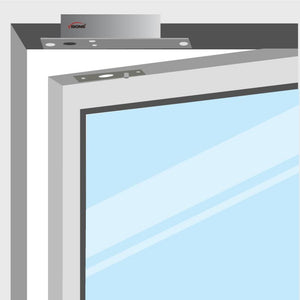 Electric bolt lock illustration showing it mounted on a door - VIS-DP100-FSA Visionsi