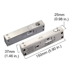Electric drop bolt door lock dimensions - VIS-DP104ND-FSA-LED