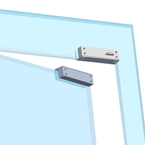 electric bolt lock for glass door mounting example illustration - VIS-DP105GD-FSA-LED