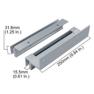 DSU bracket for frameless door with glass frame dimensions - VIS-DSU600