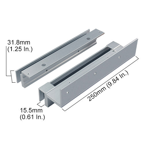 DSU bracket for frameless door with glass frame dimensions - VIS-DSU600