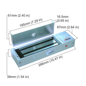 Dimensions 1200lb Indoor Electromagnetic Lock with LED Sensor VIS-ML1200LED