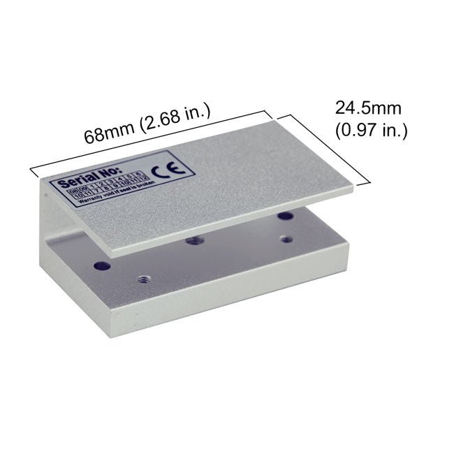 U Bracket for cabinet magnetic lock 140lbs (63kg) dimensions. For Glass Doors - VIS-UMINI-120