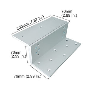 L and Z Bracket for VIS-SS1500-G Outdoor 1500lbs Maglock for Inswining Application VIS-ZL-SS1500