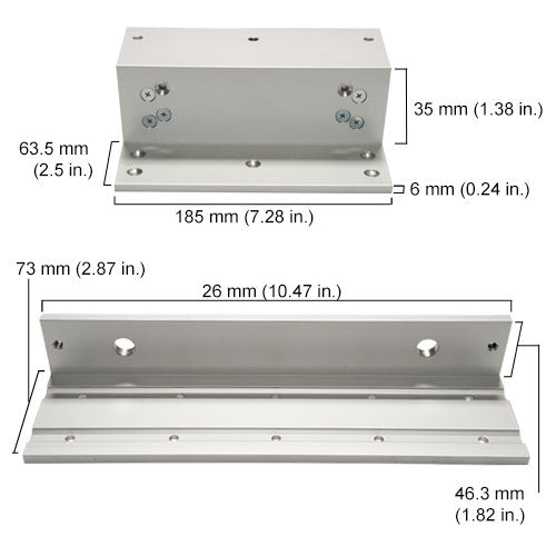 L And Z Bracket For 1200lbs Electromagnetic Lock VIS-ZL1200