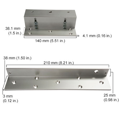 L and Z Bracket for 300lbs Electromagnetic Lock VIS-ZL300