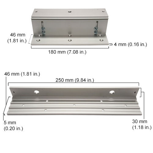 L and Z Bracket For 600lbs Electromagnetic Lock VIS-ZL600