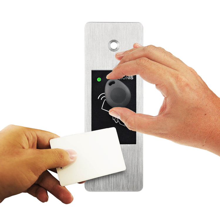 Access control card reader, Visionis VIS-3026, waterproof metal design with Wiegand compatibility