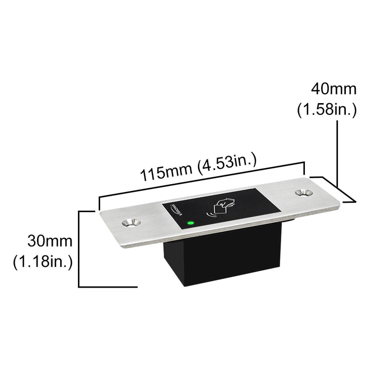 Weatherproof card reader, Visionis VIS-3026, slim flush mount design for access control, supports 3000 EM cards