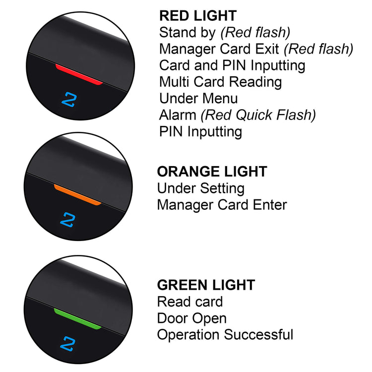 LED indicators Indoor access control keypad, Visionis VIS-3002, standalone digital touch keypad, 1000 users
