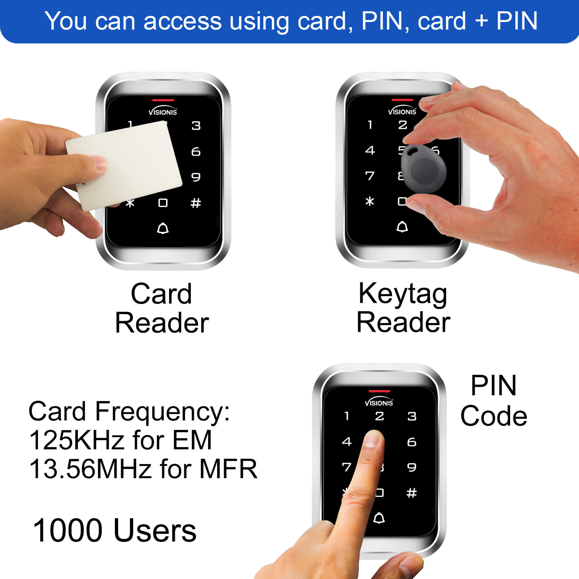 Outdoor standalone keypad and card reader VIS-3000 Visionis