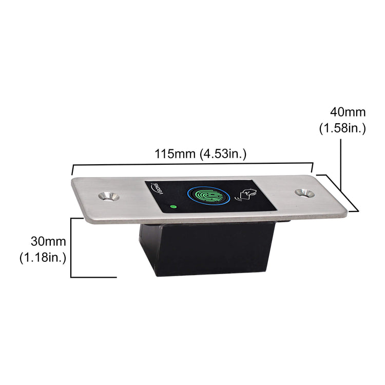 Visionis VIS-3027 standalone fingerprint access control, IP66-rated slim metal design for indoor and outdoor environments