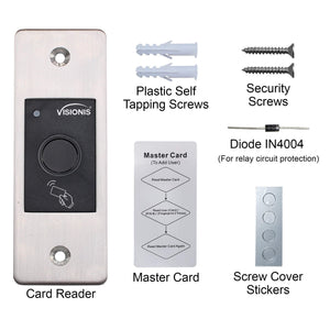 Standalone Fingerprint Access Control system, Visionis VIS-3027, slim weatherproof design with card reader support