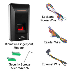 Package includes: Biometric fingerprint reader, wires, screws
