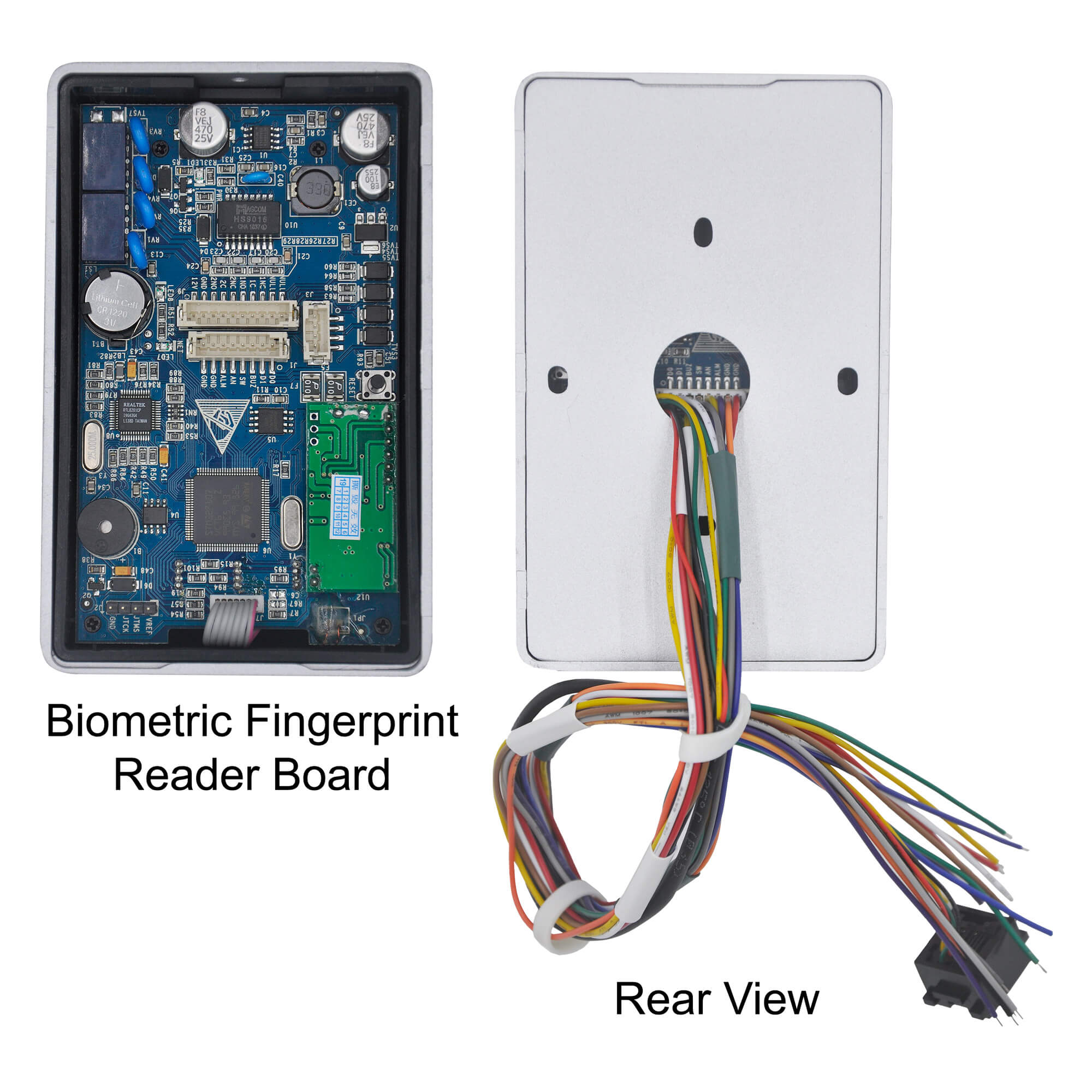 Rear view VIS-3031: Standalone biometric fingerprint with time & attendance tracking