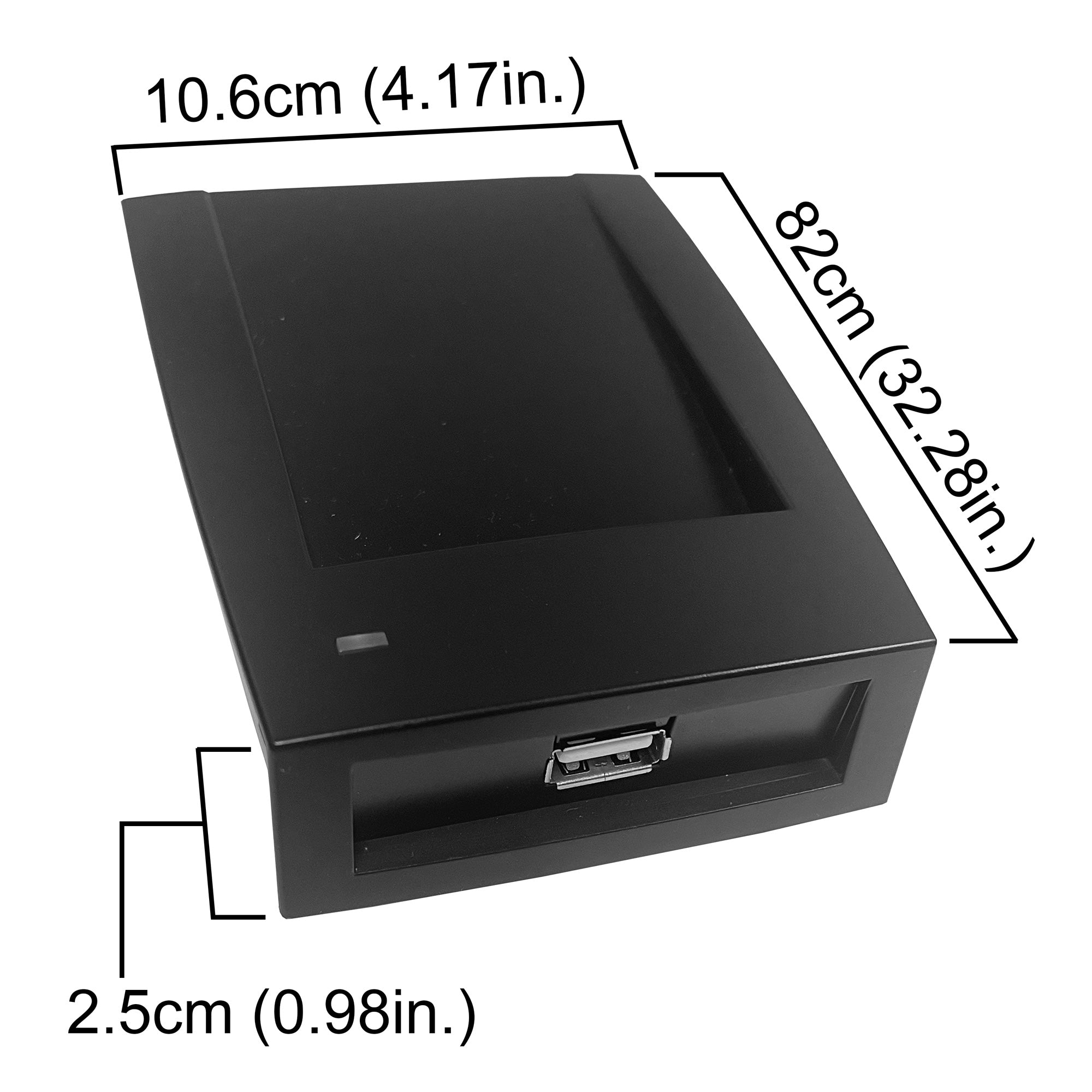 Dimensions Desktop Enroller Reader, Visionis VIS-3021-N, prox card enroller for EM and Mifare ID RFID cards