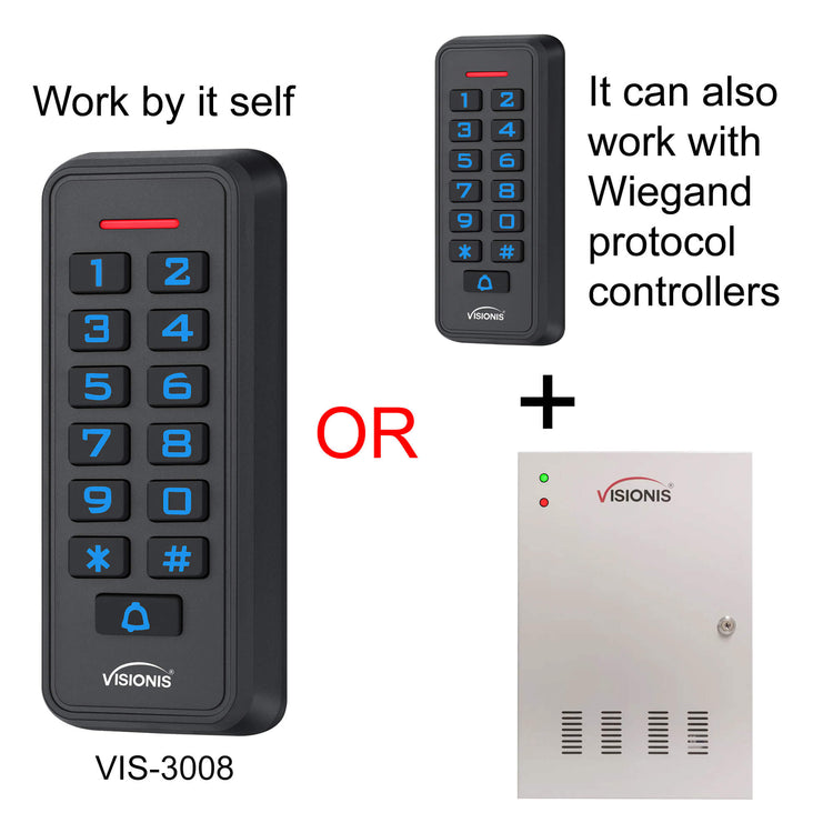 Keypad compatible with Wiegand protocol, Visionis VIS-3008