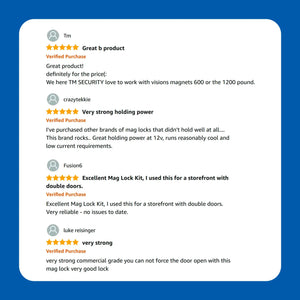 Double Door Maglock REVIEWS. Up to 1200 lbs VIS-1200D-LED Visionis