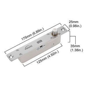 Electric drop bolt lock dimensions VIS-DP102-FSE-LED Visionis