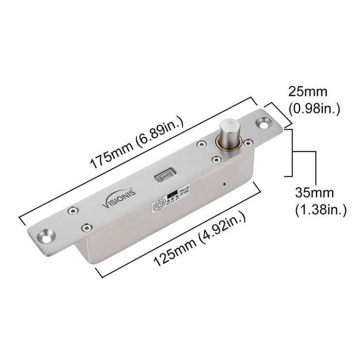 Electric drop bolt lock dimensions VIS-DP102-FSE-LED Visionis