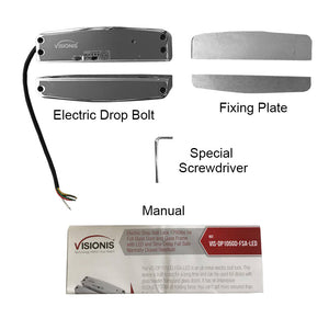 Electric bolt lock items included in the box - VIS-DP105GD-FSA-LED