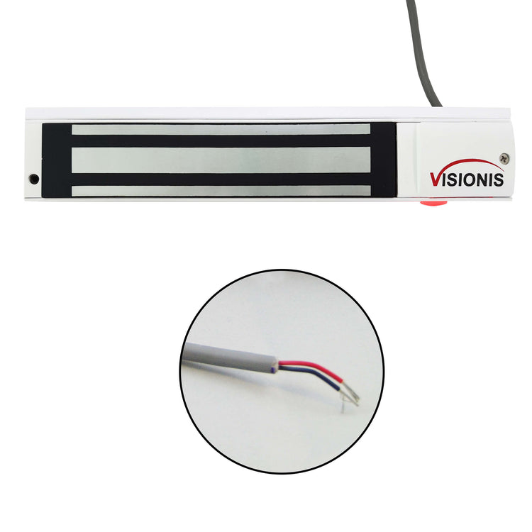 600lb Indoor Magnetic Lock with LED Sensor White Color VIS-ML600LED-WH