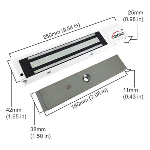 600lb Indoor Maglock with LED Sensor White Color VIS-ML600LED-WH