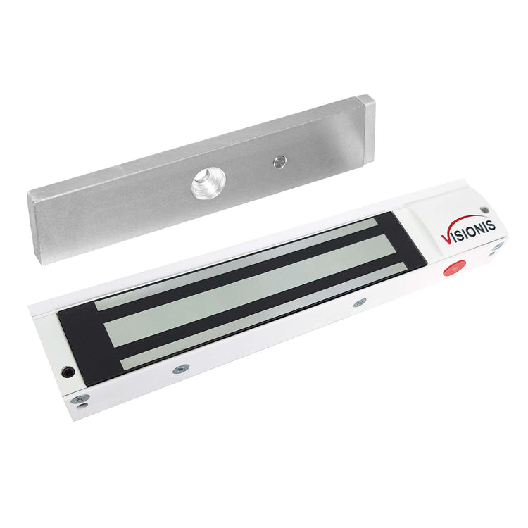 600lb Indoor Magnetic Lock with LED Sensor White Color VIS-ML600LED-WH
