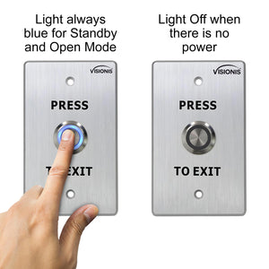 outdoor push to exit button with stainless steel and LED indicator - VIS-7001 Visionis