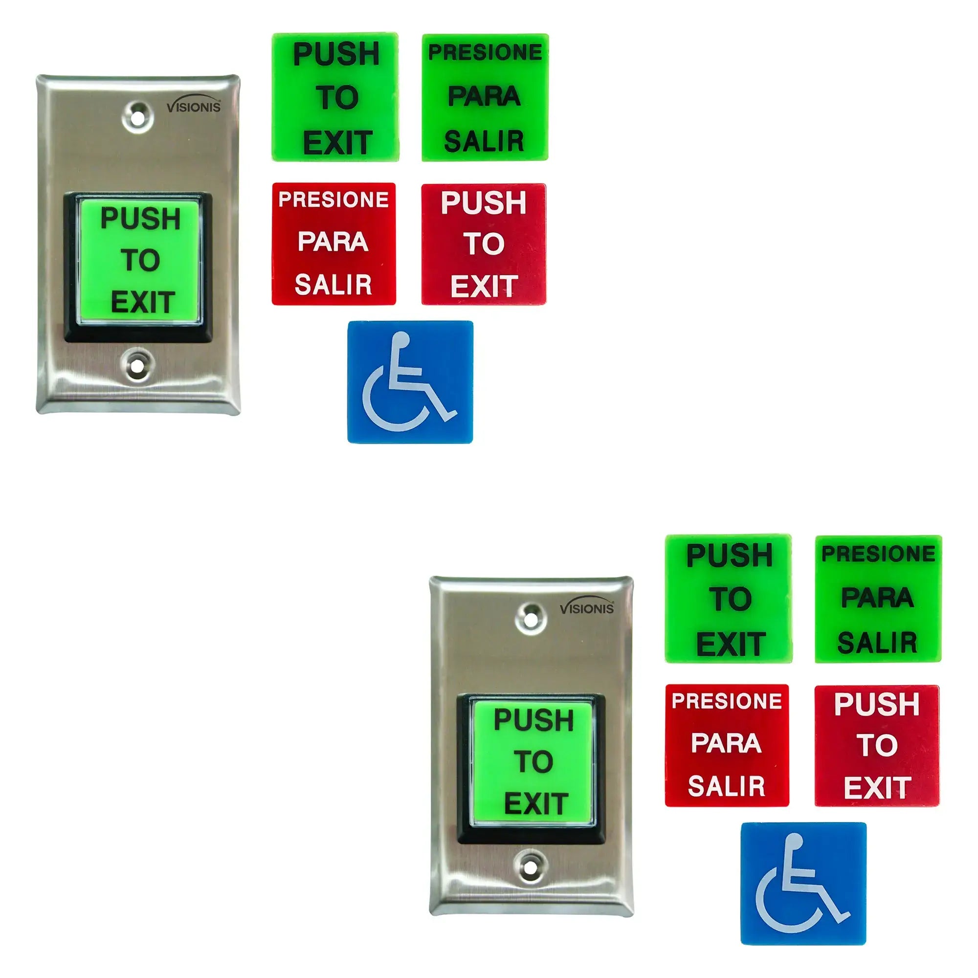 Push to Exit Button for Door Access Control With LED Light Pack of 2 Units - FPC-8918