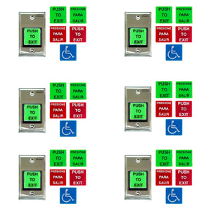 Push to Exit Button for Door Access Control With LED Light Pack of 6 units - FPC-8920