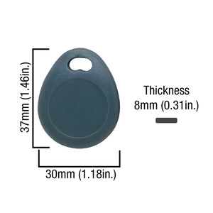 Proximity Key Fob / Key Tag for Access Control Dimensions - VISIONIS