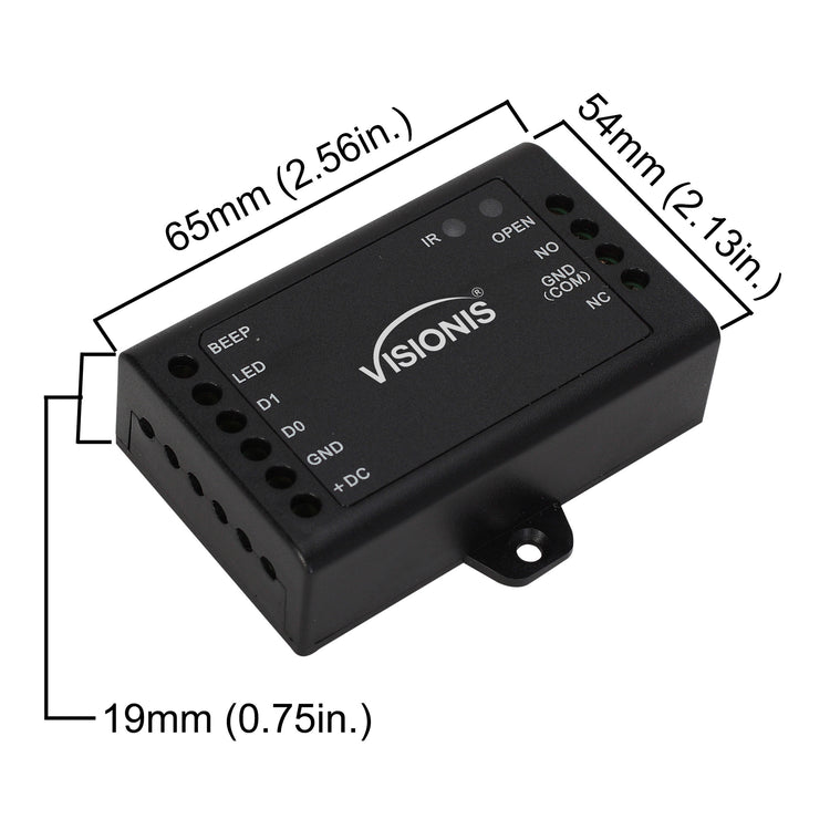 1 door controller for stand alone card reader dimensions - VIS-MINI-CNTRL