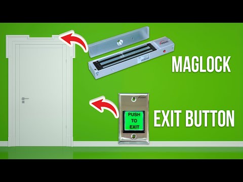 600lbs Magnetic Door Locks with Push to Exit Button Kit for Access Control