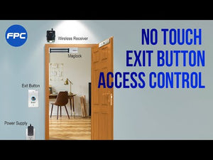 One Door Access Control Kit With a No Touch Exit Button, Maglock, Wireless Receiver, Remote Buzz In