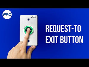 VISIONIS VIS-7005 ultra-thin push to exit button with LED lights for secure access control systems.