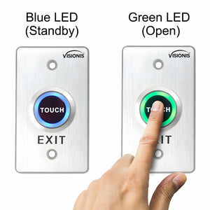 Status LED. Dimensions. request to exit device with LED lights for secure access control systems VISIONIS VIS-7005