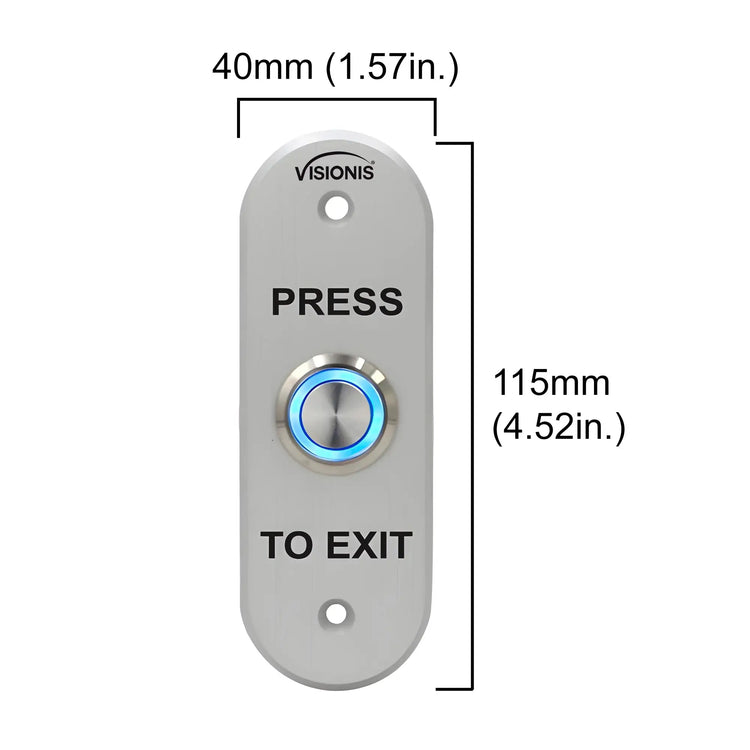 Push to exit button dimensions VIS-7036