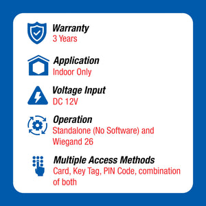 Standalone access control keypad features - VIS-3002 Visionis