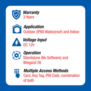 Standalone access control keypad features - VIS-3003 Visionis