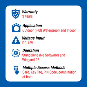 standalone access control system FEATURES VIS-3004 Visionis