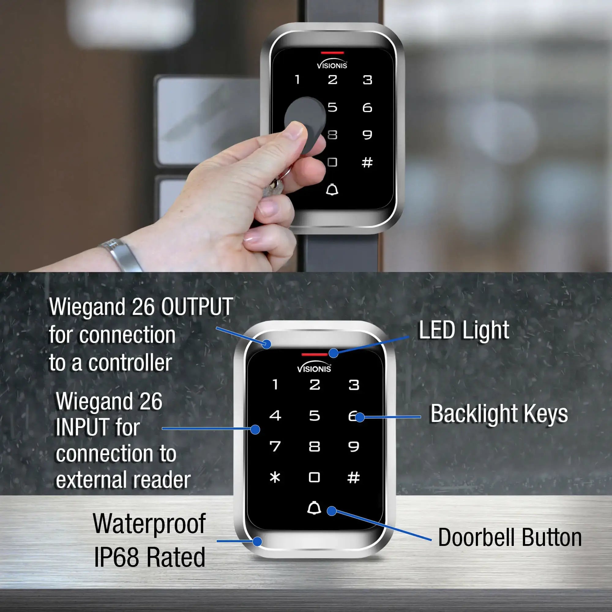 Standalone access control keypad VIS-3000 Visionis