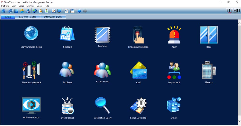 TITAN VSAXESS software for Access Control and Time and Attendance Management